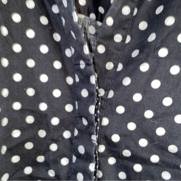 Lane Bryant Black and White Polka Dot Button Down Shirt - Picture 5 of 7